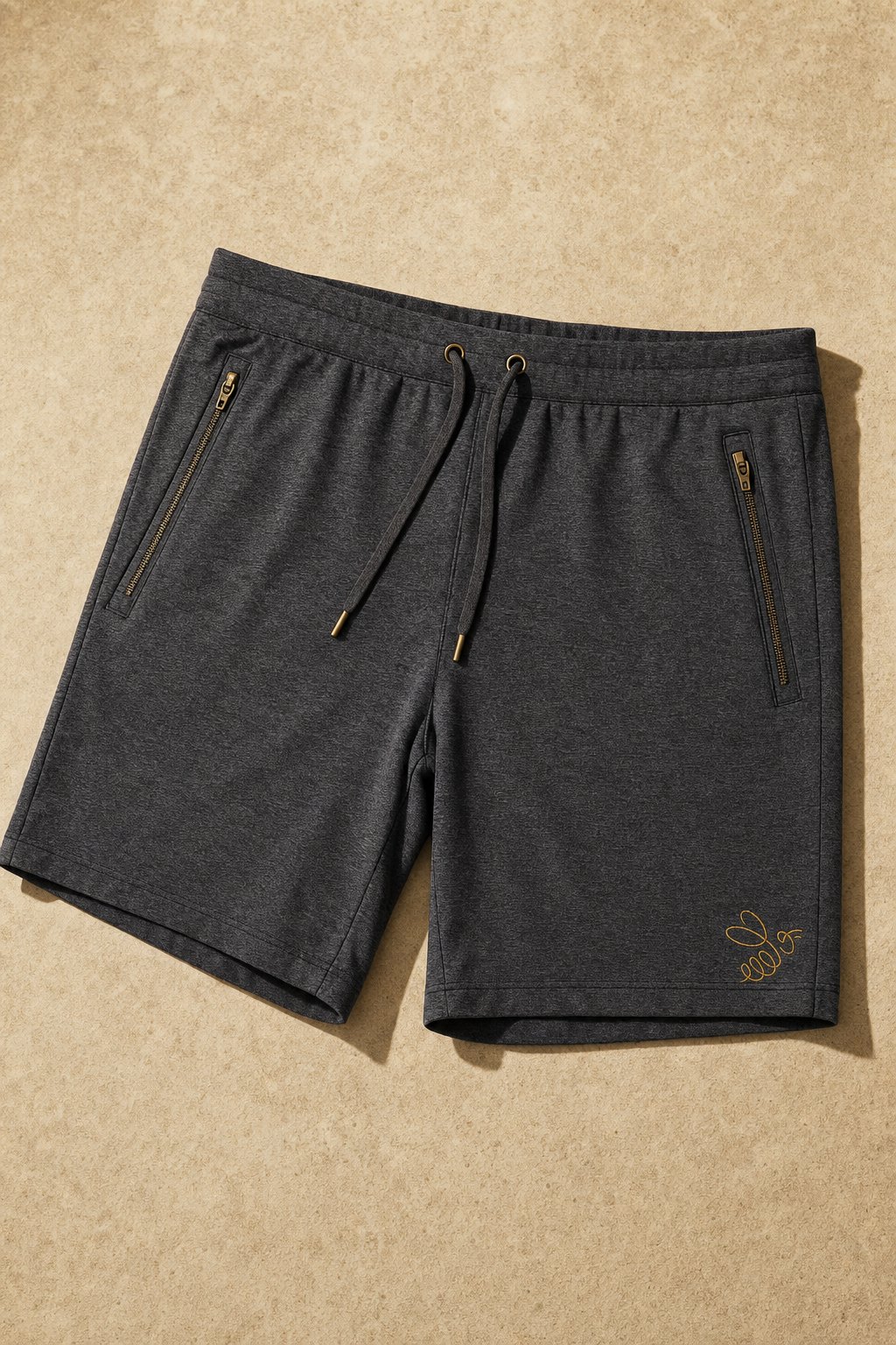 The Short, Graphite Heather, flat lay